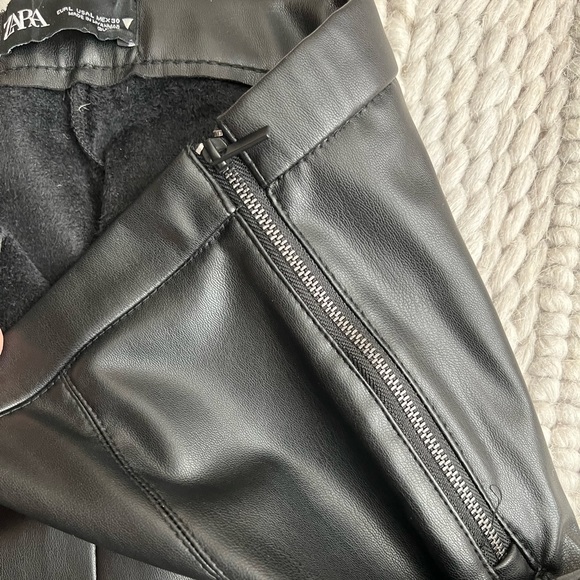 Zara Faux Leather Side Zip Pants - Picture 4 of 9
